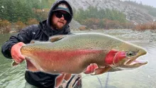 Video thumb for Fly Fishing for Giant Mega Trout in the Snow!